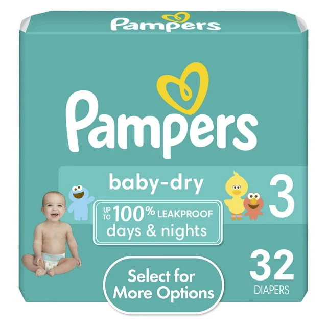 Pampers Baby Dry Diapers Size 3- 32 Count