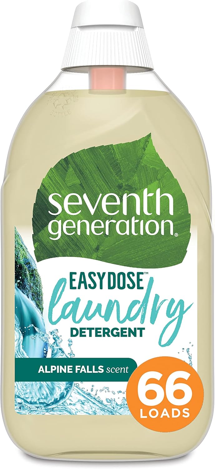 Seventh Generation EasyDose Laundry Detergent, Ultra Concentrated: 66 Loads, Free & Clear Designed for Sensitive Skin, 23.1 Fl Oz