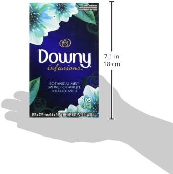 Downy Infusions Mega Dryer Sheets, Laundry Fabric Softener, CALM, Lavender and Vanilla Bean, 180 Count (3 box of 60 sheets)