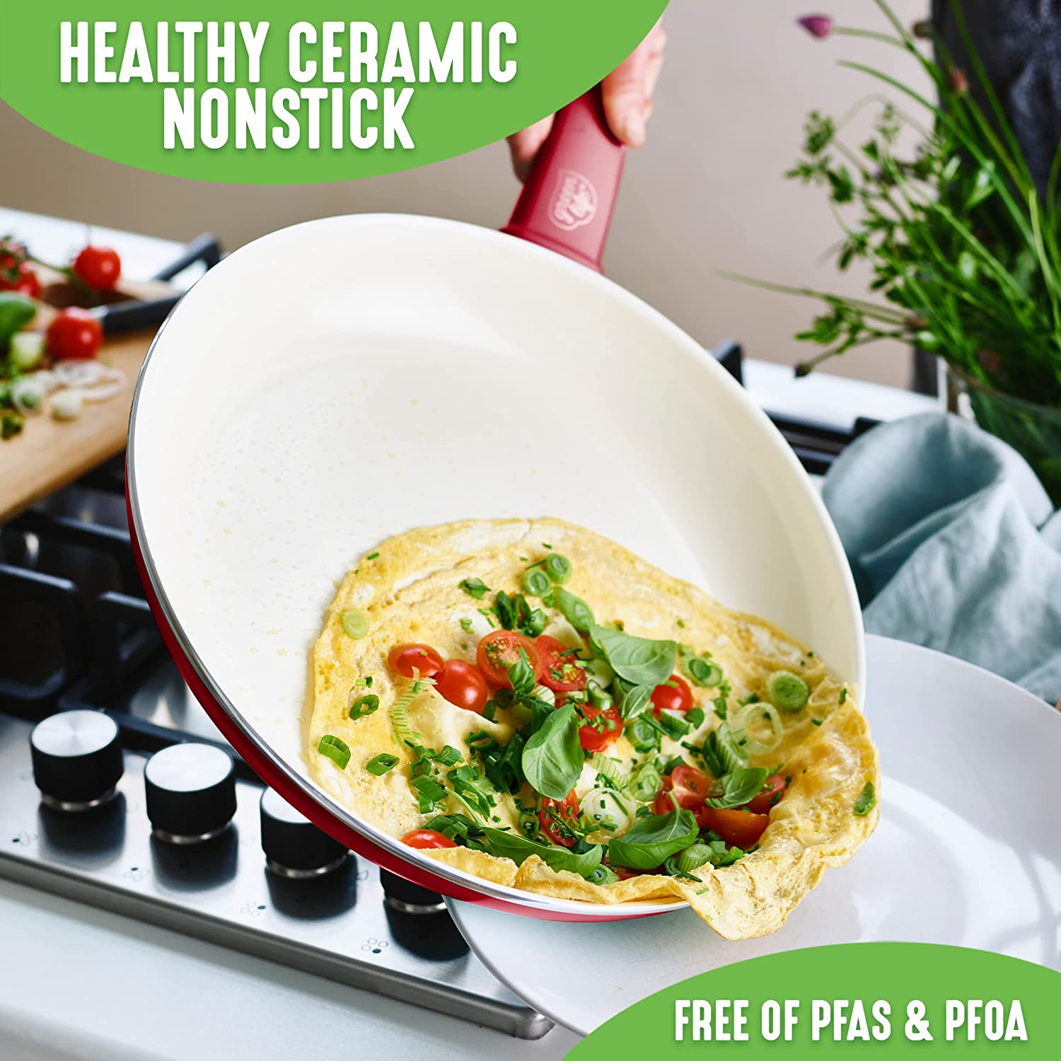 Ceramic non-stick 12-piece pan set