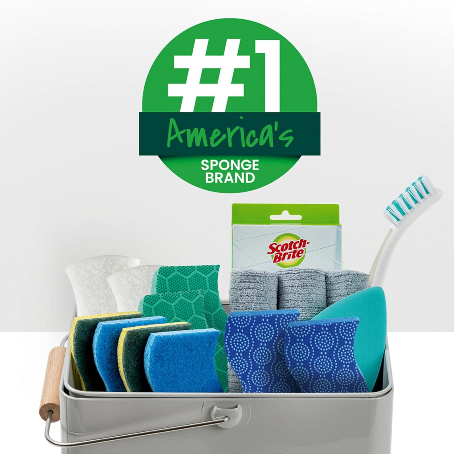 Scotch-Brite Zero Scratch Scrub Sponges, 6 Kitchen Sponges for Washing Dishes and Cleaning the Kitchen and Bath, Non-Scratch Sponge Safe for Non-Stick Cookware