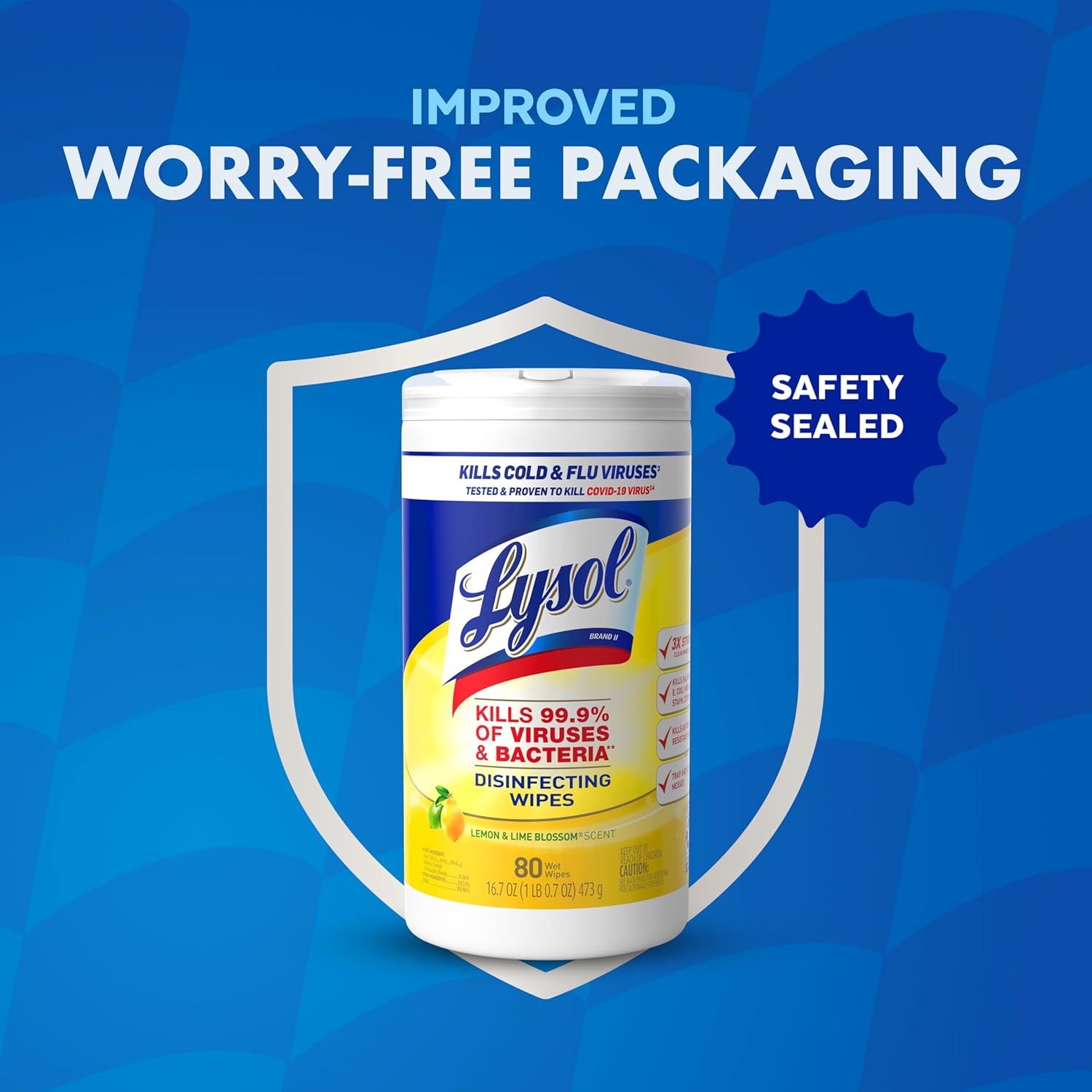 Lysol Disinfectant Wipes, Multi-Surface Antibacterial Cleaning Wipes, For Disinfecting and Cleaning, Lemon and Lime Blossom, 80 Count (Pack of 3)