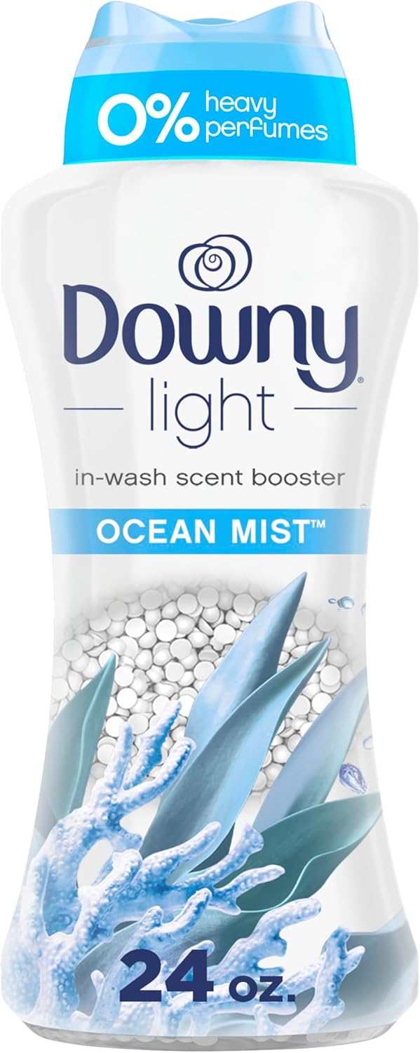 Downy Light In Wash Scent Booster Beads, Ocean Mist Scent, 24 oz, Downy Scent Booster Beads, Laundry Beads, No Heavy Perfumes