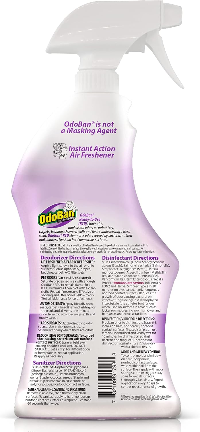 OdoBan Disinfectant Concentrate and Odor Eliminator, 2 Gallons, Cotton Breeze Scent