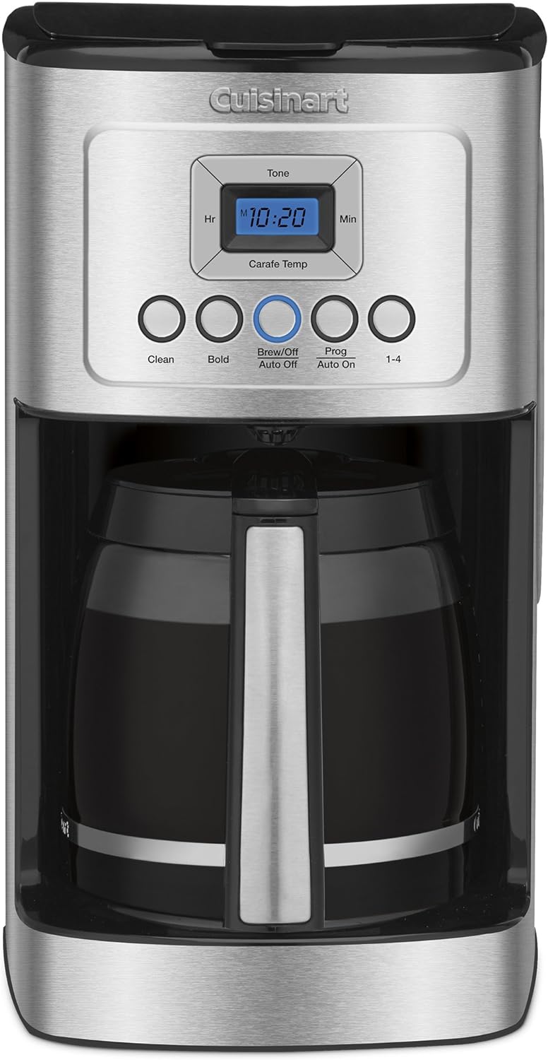 Cuisinart Coffee Maker, 14-Cup Glass Carafe, Fully Automatic for Brew Strength Control & 1-4 Cup Setting, Stainless Steel, DCC-3200P1