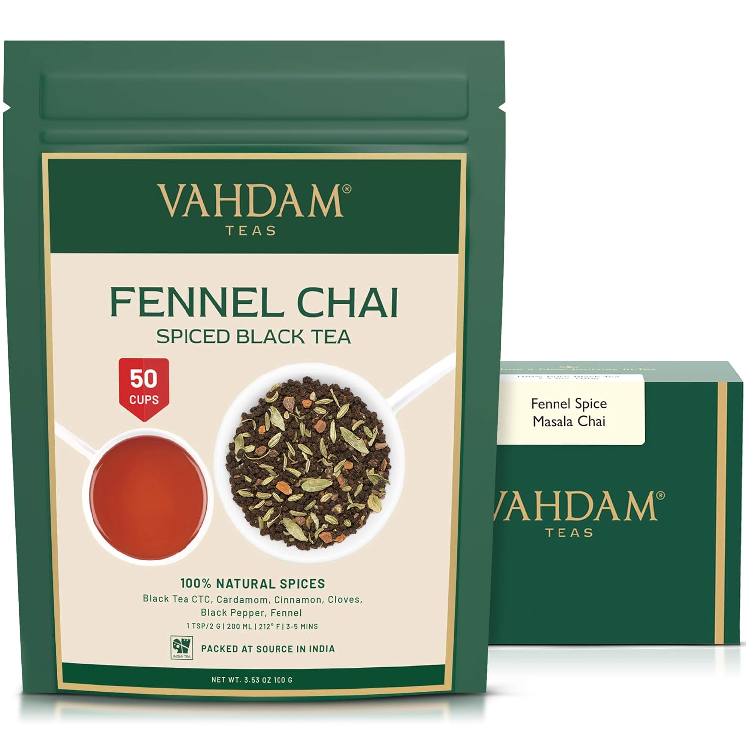 VAHDAM, Organic Turmeric Ginger Herbal Tea Bags (100 Pyramid Tea Bags) Caffeine Free, Non GMO, Gluten Free | 100% Pure Herbal Blend - Savory & Spicy | Plant-Based Tea Bags | Resealable Ziplock Pouch