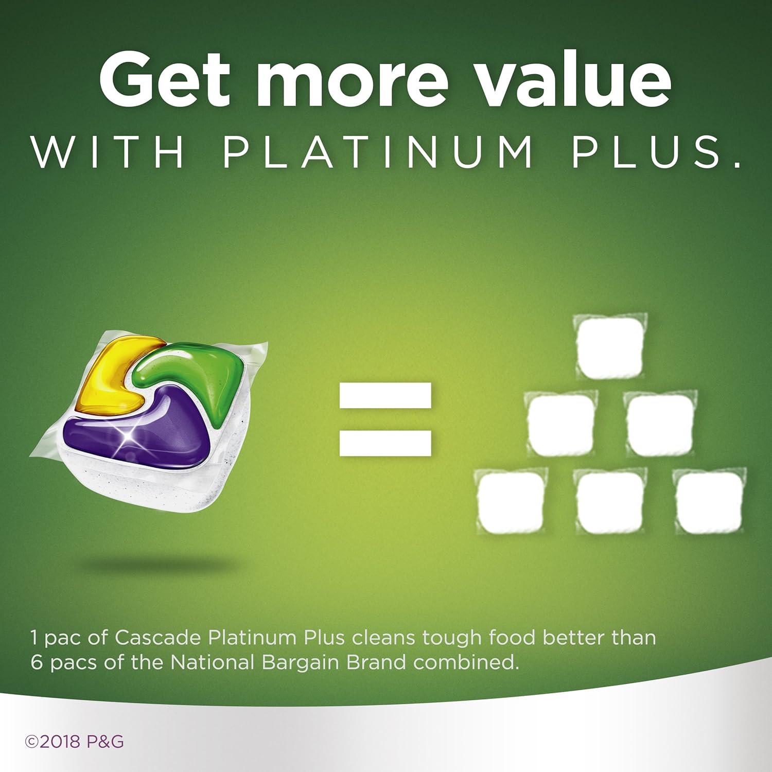 Cascade Platinum Plus Dishwasher Pod, Dish Detergent ActionPacs Dish Pods, Fresh, 52 Count