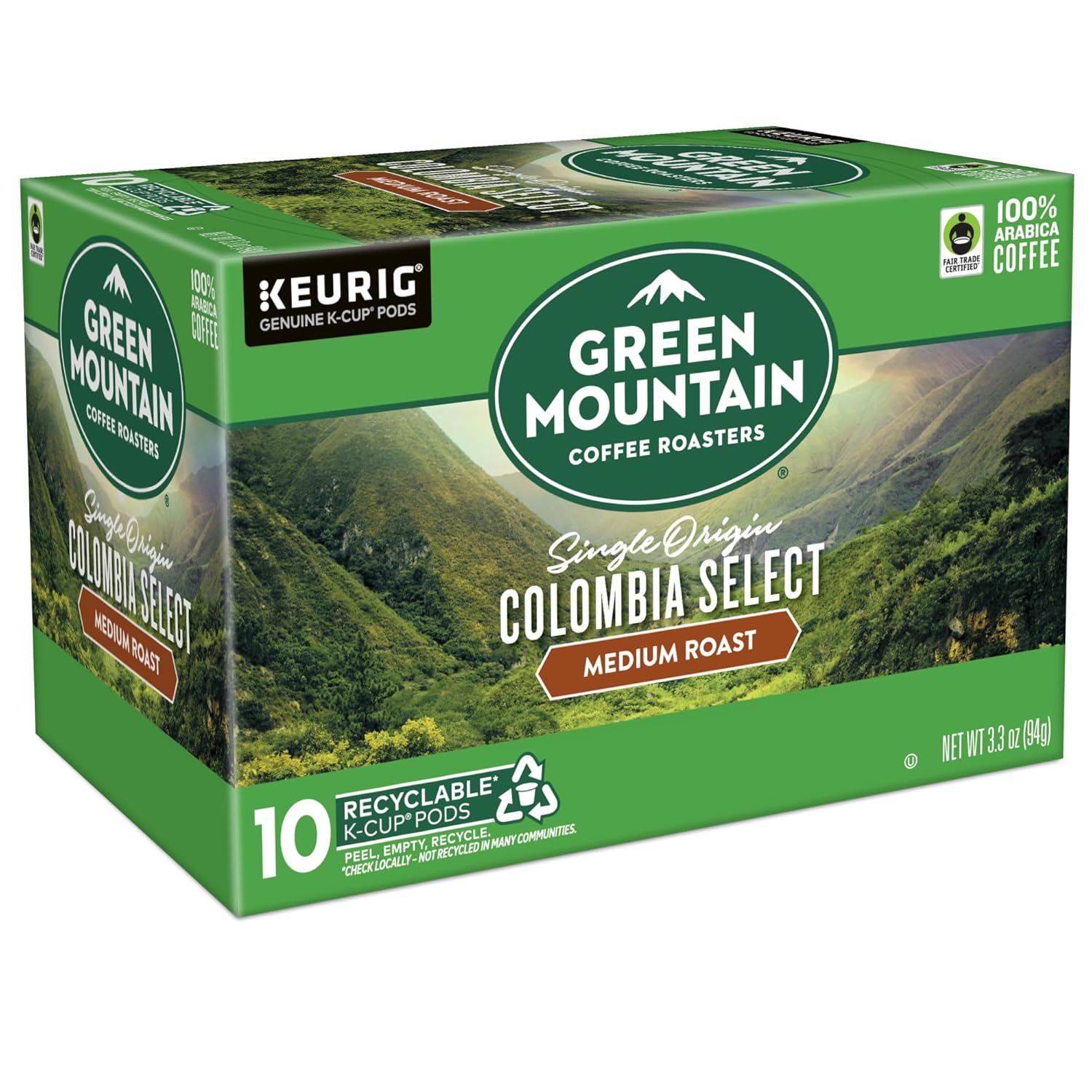Green Mountain Coffee Roasters Half Caff Keurig Single-Serve K-Cup pods, Medium Roast Coffee, 72 Count (6 Packs of 12)