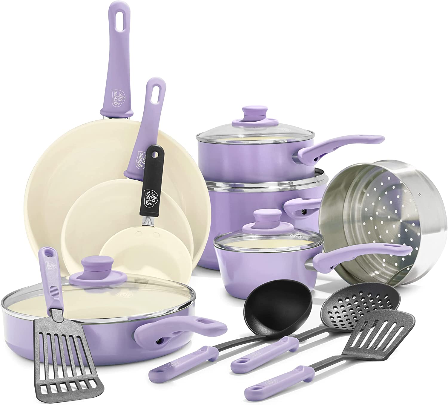 Ceramic non-stick 12-piece pan set