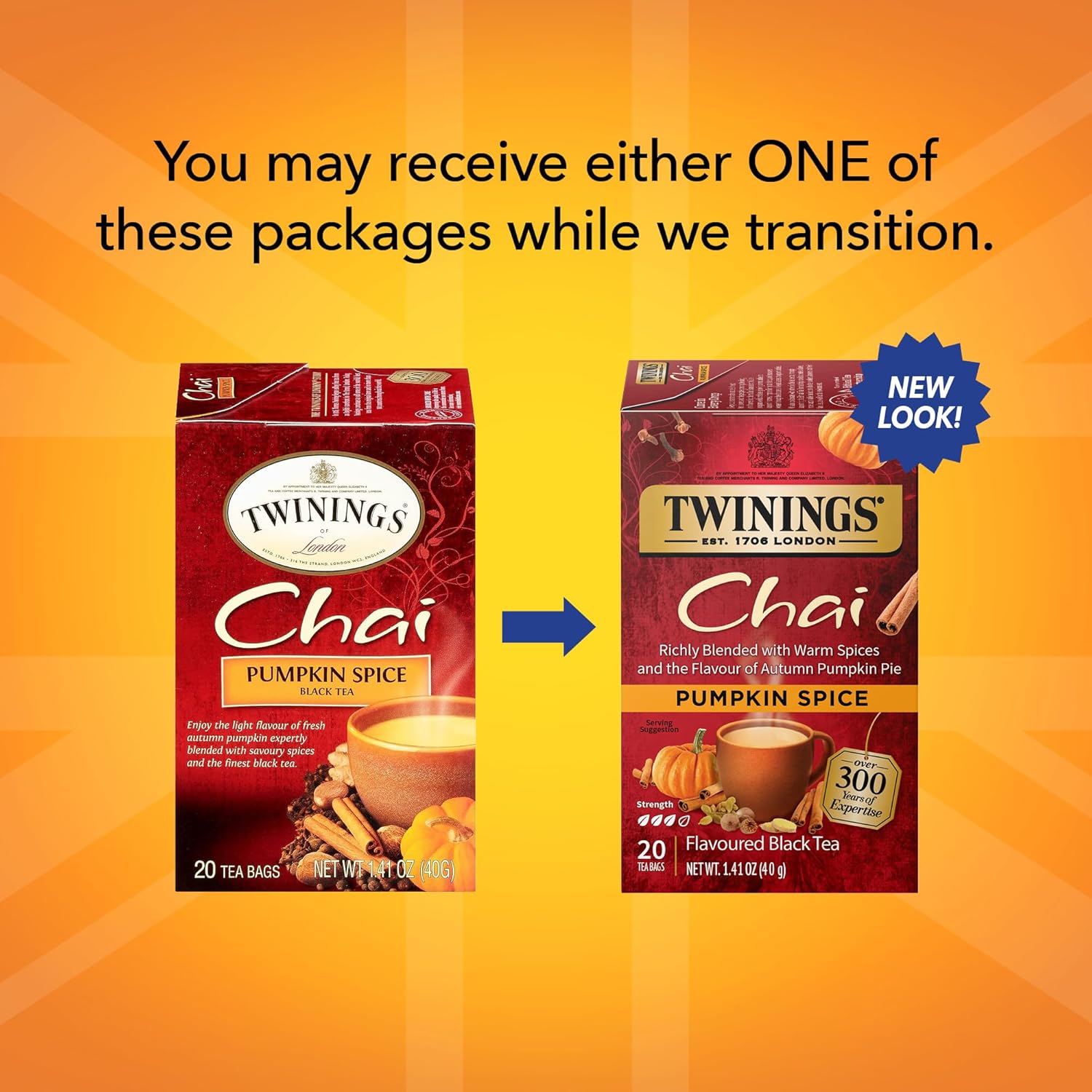Twinings English Breakfast Black Tea Individually Wrapped Bags, 100 Count (Pack of 1), Smooth, Flavourful, and Robust, Caffeinated, Enjoy Hot or Iced | Packaging May Vary