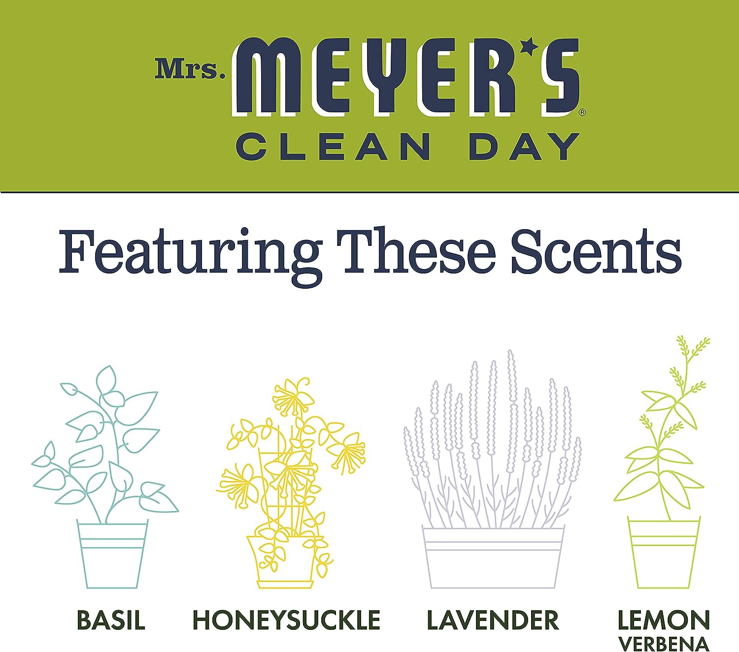 Mrs. Meyer's All-Purpose Cleaner Spray, Lemon Verbena, 16 fl. oz - Pack of 3