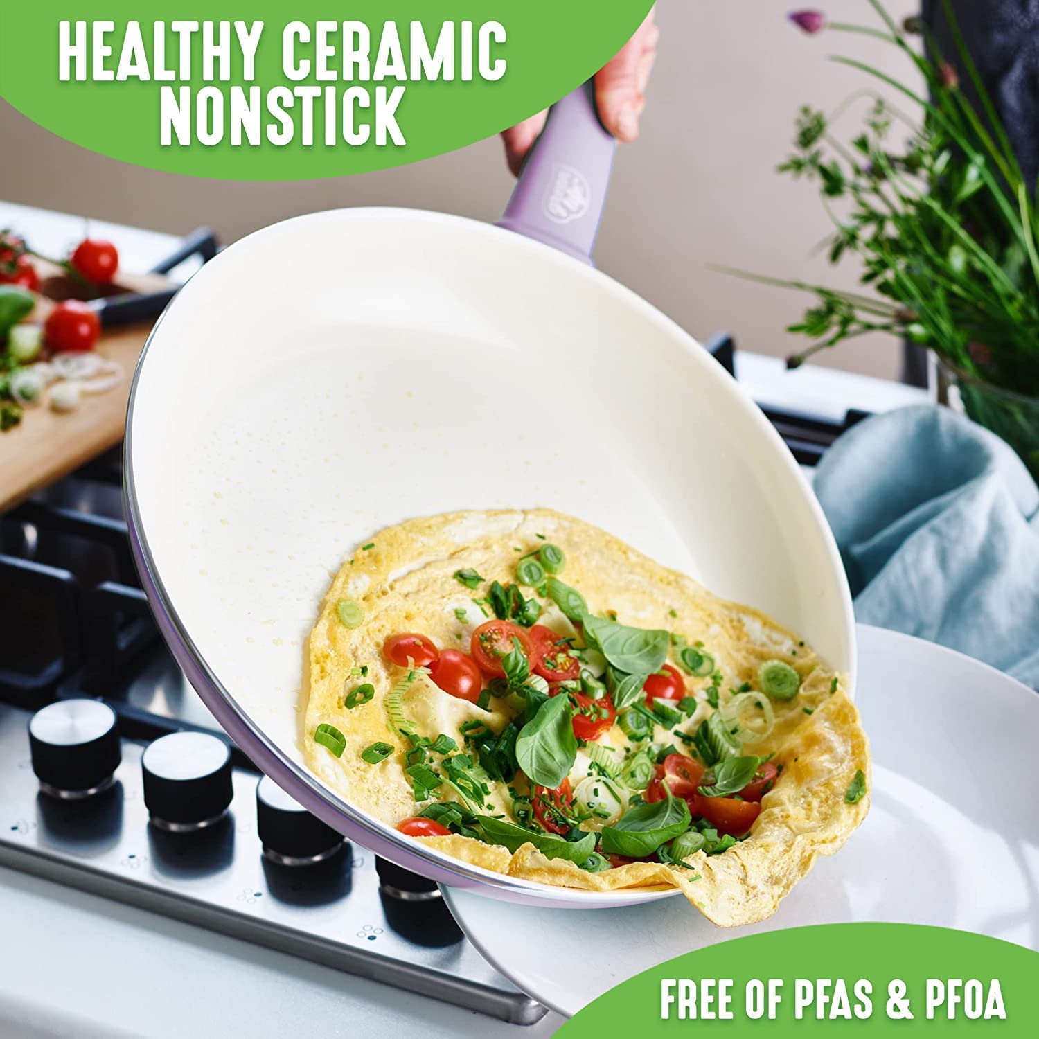 Ceramic non-stick 12-piece pan set