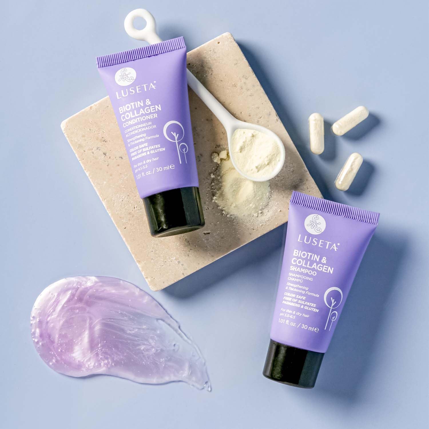 Luseta Biotin Shampoo and Conditioner for HairGrowth - Thickening Shampoo for Thinning Hair andHair Loss - Infused with Argan Oil to Repair DamagedDry Hair - Sulfate Free Paraben Free-2 x 16.9 fl oz