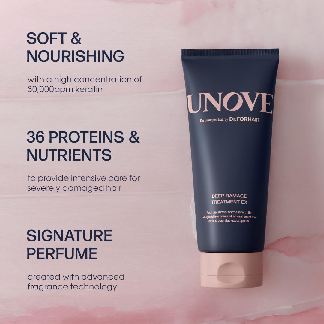 UNOVE Deep Damage Hair Treatment Mask Ex 320 ml/10.82fl.oz | Protein-Rich Nourishment | Deep Conditioner for Dry Damaged Hair | Fast & Easy Hair Mask | Deep Conditioning & Moisturizing | DR.FORHAIR