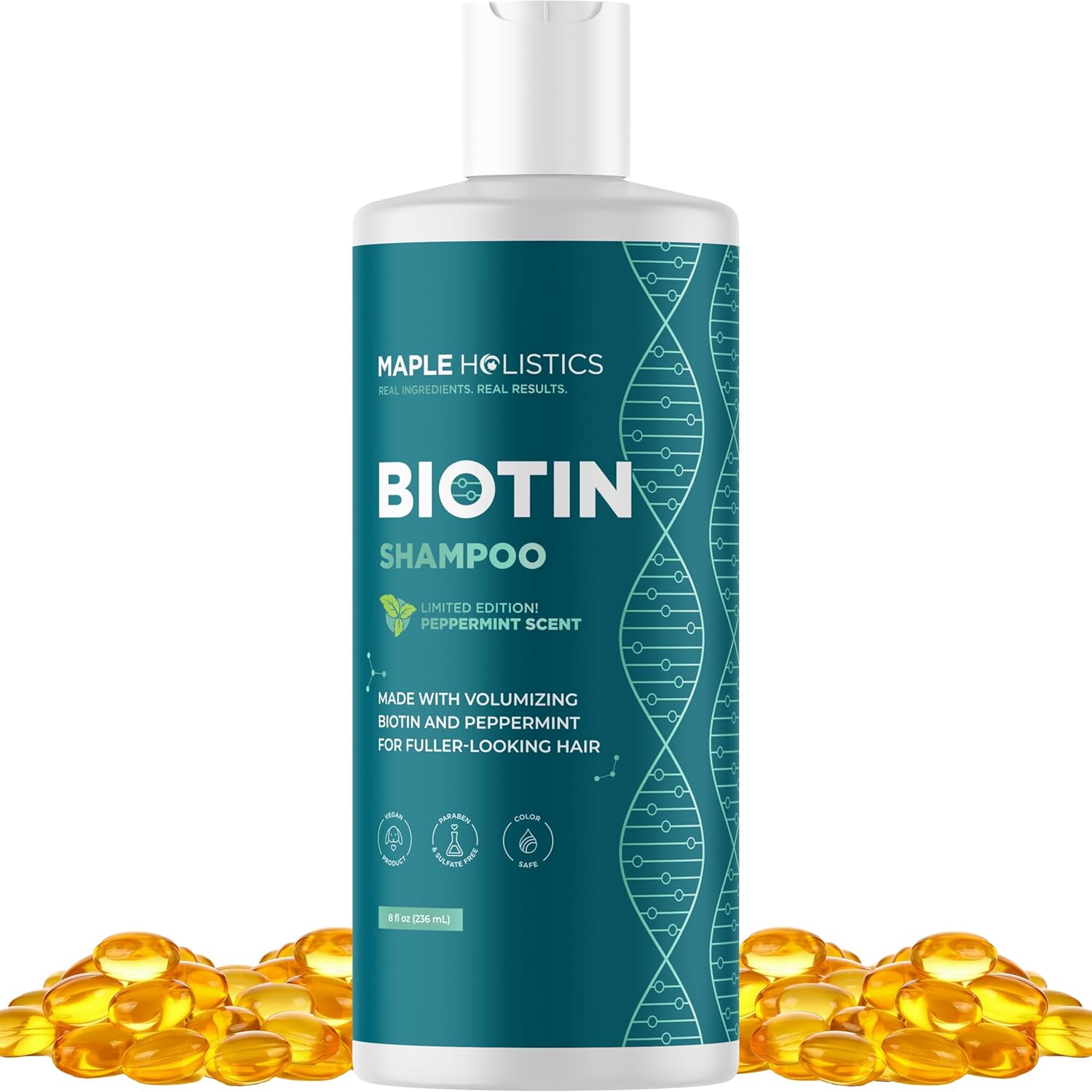 Rosemary and Biotin Shampoo for Thinning Hair - Vegan Volumizing Shampoo for Fine Hair with Argan and Tea Tree Oil - Paraben Silicone and Sulfate Free Shampoo for Dry Damaged Weak and Thin Hair Care