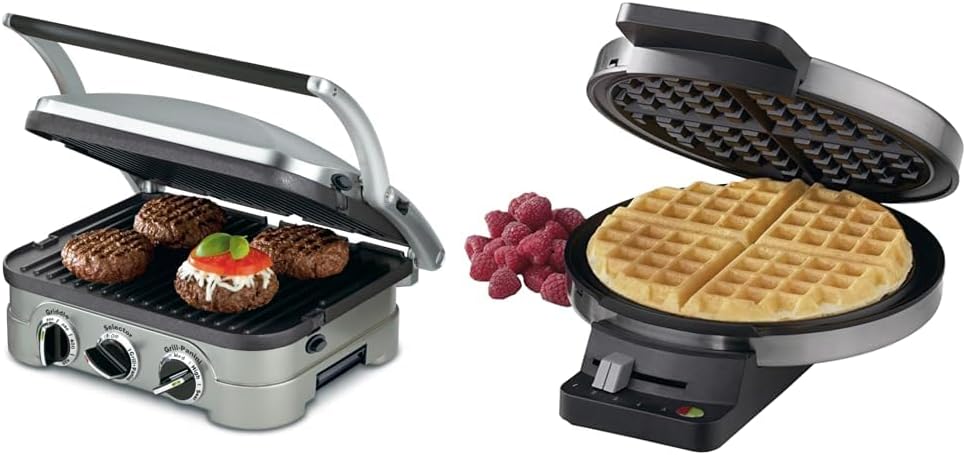 Cuisinart Panini Press, Stainless Steel Griddler, Sandwich Maker & More, 5-IN-1, GR-4NP1