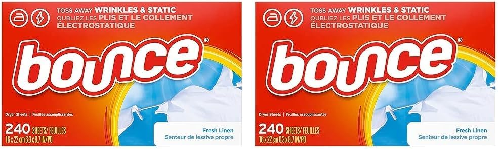 Bounce Dryer Sheets Laundry Fabric Softener, Fresh Linen Scent, 240 Count