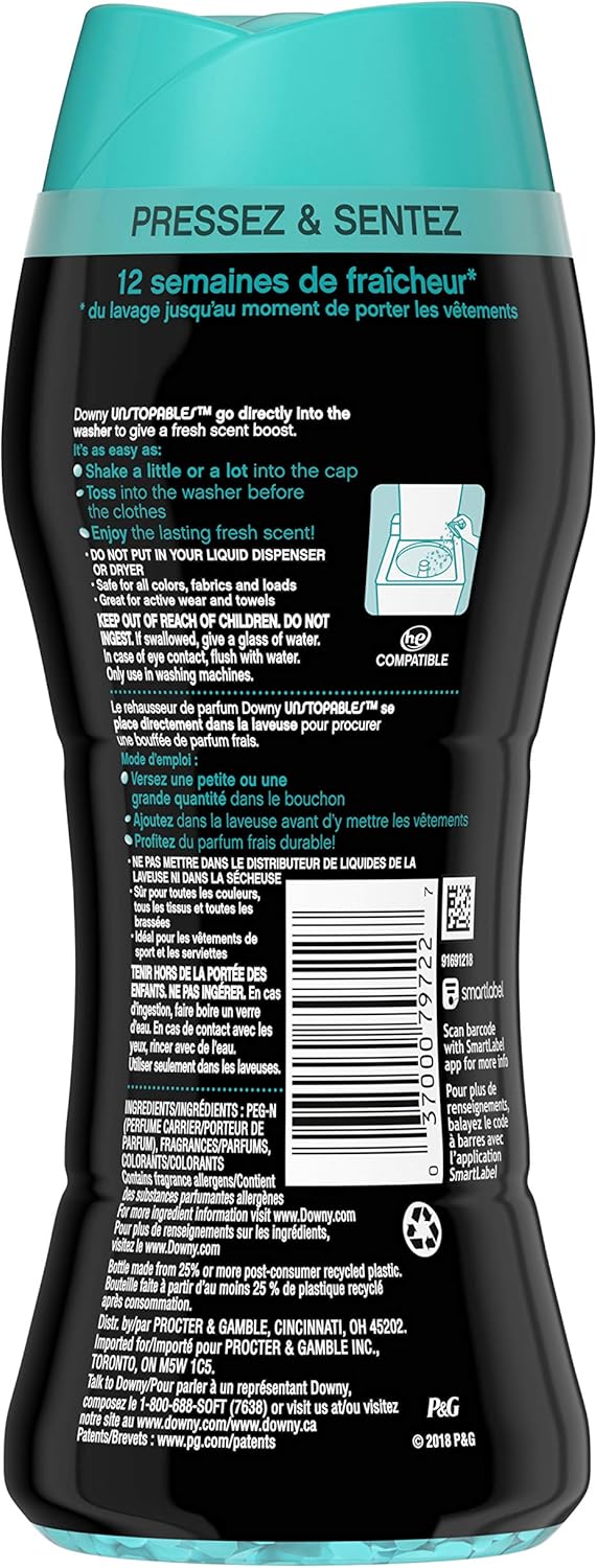Downy Unstopables In Wash Scent Booster Beads, Fresh Scent, 24 oz, Downy Scent Booster Beads, Unstoppable Laundry Beads, Odor Protection