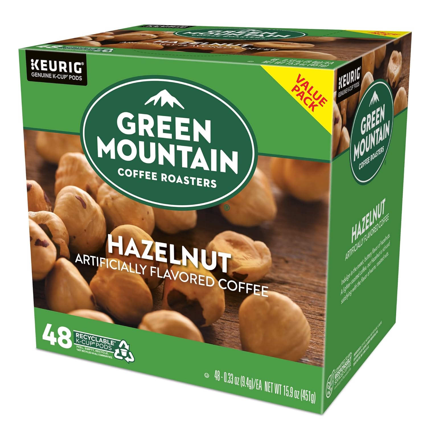Green Mountain Coffee Roasters Caramel Vanilla Cream Keurig Single-Serve K-Cup pods, Light Roast Coffee, 72 Count (6 Packs of 12)