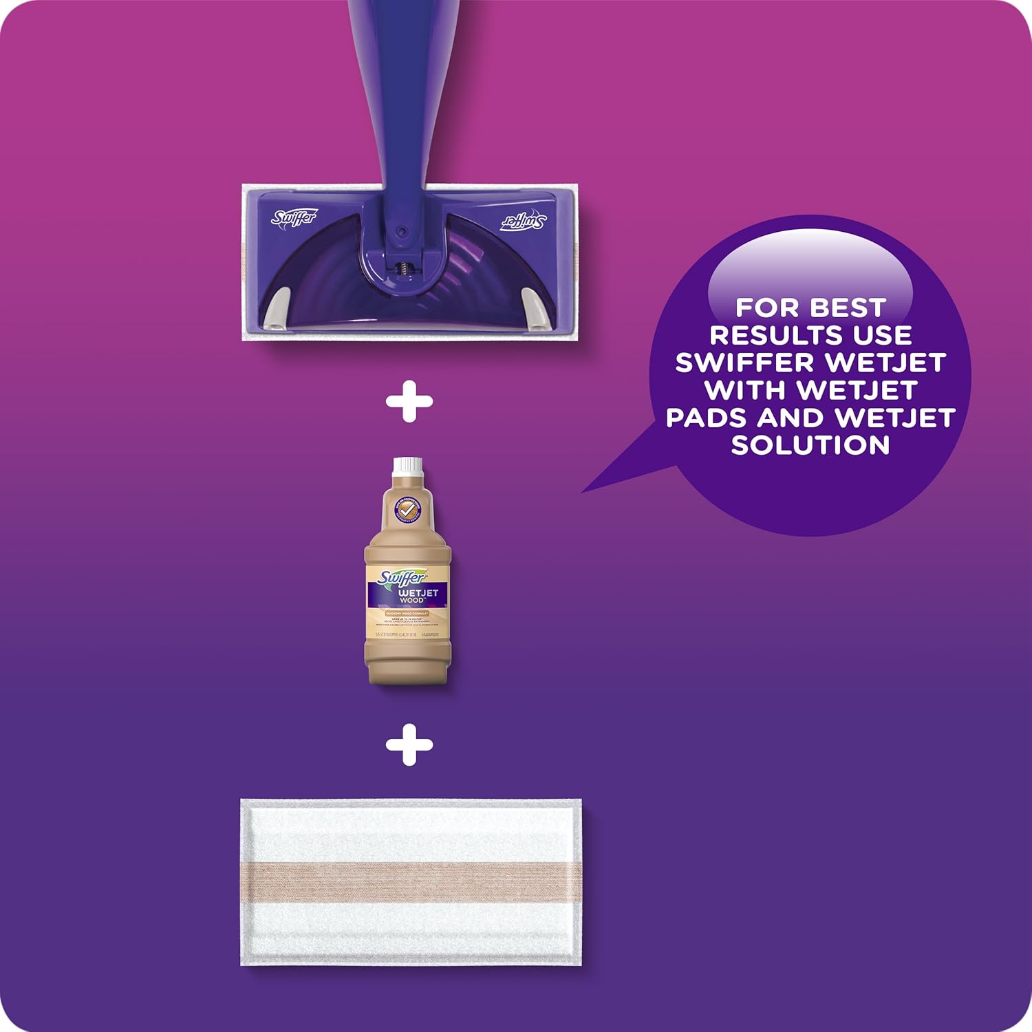 Swiffer WetJet Multi-Purpose Floor Cleaner Solution with Febreze Refill, Lavender Scent, 1.25 Liter -42.2 Fl Oz (Pack of 2)