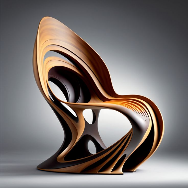 French Art Nouveau Sculptural Leaf Chair