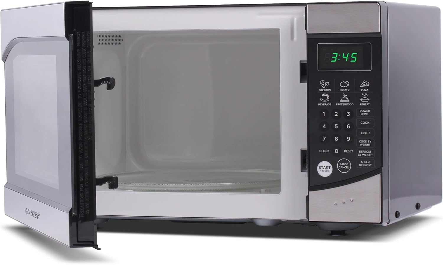 COMMERCIAL CHEF 0.6 Cubic Foot Microwave with 6 Power Levels, Small Microwave with Grip Handle, 700W Countertop Microwave with 30 Minute Timer and Mechanical Dial Controls, White