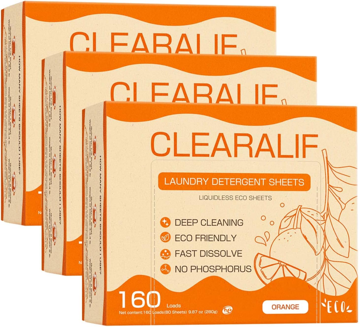 CLEARALIF Laundry Detergent Sheets Up to 160 Loads, Fresh Linen - Great For Travel,Apartments, Dorms,Laundry Detergent Strips Eco Friendly & Hypoallergenic