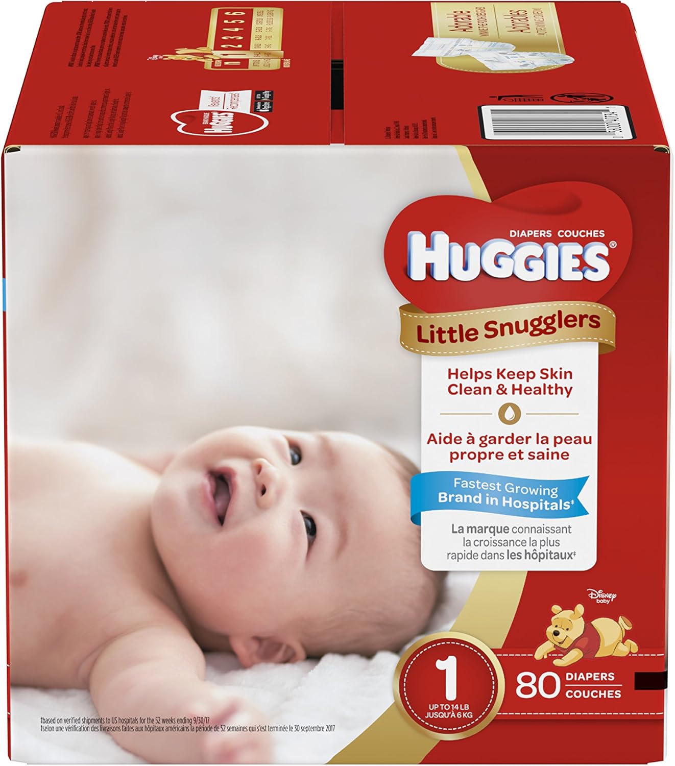 Huggies Size 1 Diapers, Little Snugglers Diapers, Size 1 (8-14 lbs), 198 Ct (6 packs of 33)