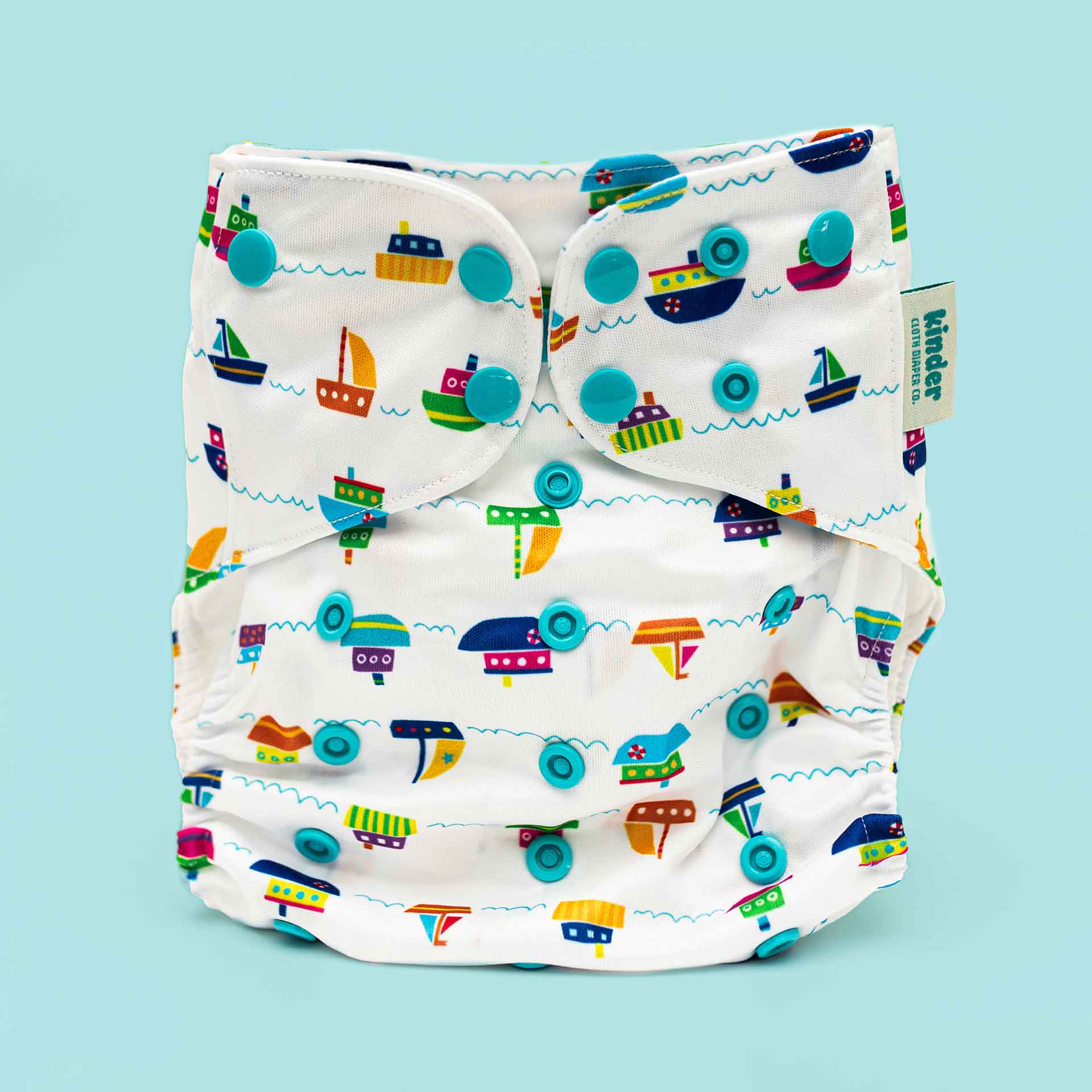Kinder Cloth Diaper Co. Patterned Basics Pocket Cloth Diaper with Athletic Wicking Jersey