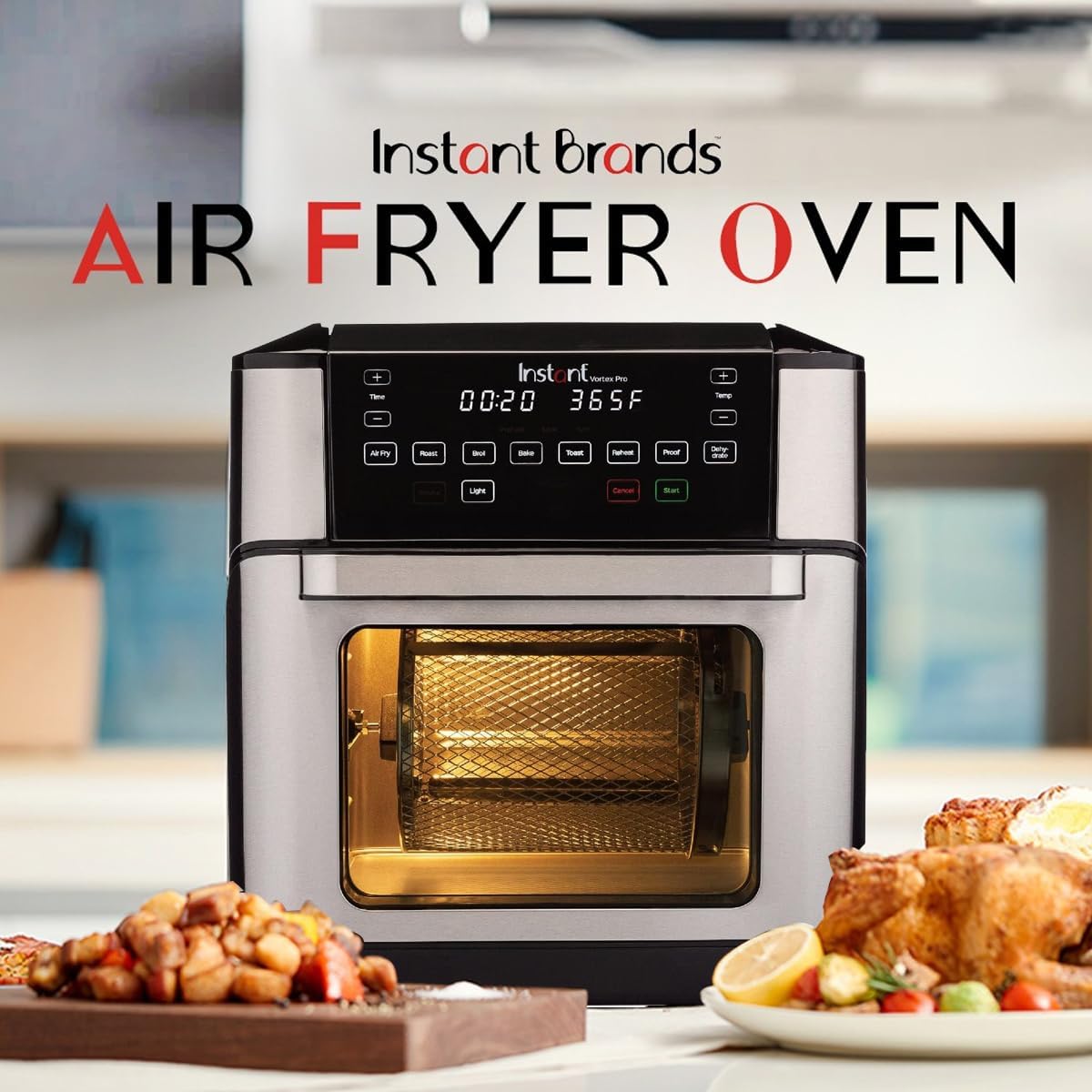 Instant Vortex Plus 6QT XL Air Fryer, 6-in-1, Broils, Dehydrates, Crisps, Roasts, Reheats, Bakes for Quick Easy Meals, 100+ In-App Recipes, Dishwasher-Safe, from the Makers of Instant Pot, Black