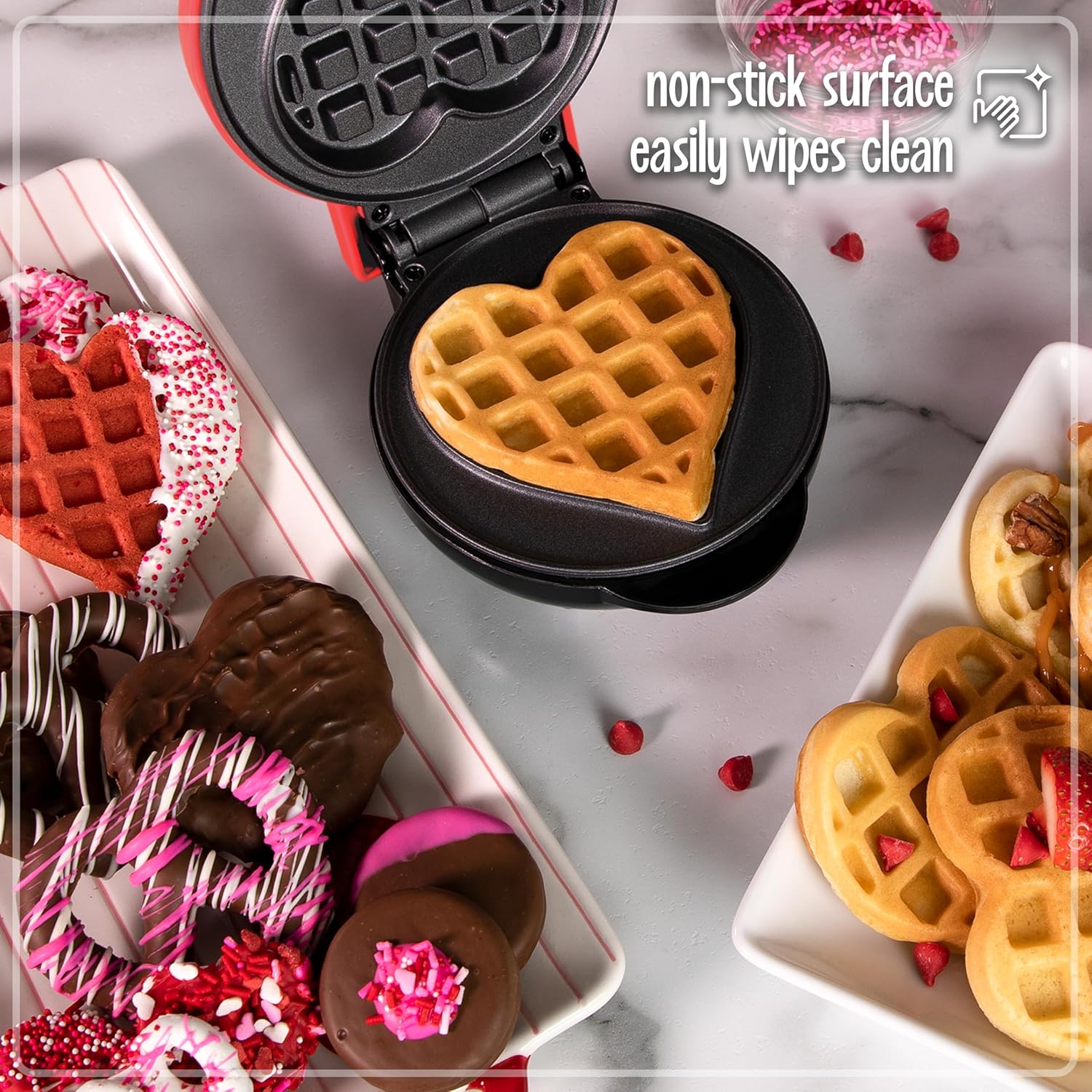 Nostalgia MyMini Cars and Trucks Shape Electric Waffle Maker, 5-Inch Non-Stick Griddle for Waffles, Hash Browns, Eggs, and More, Yellow
