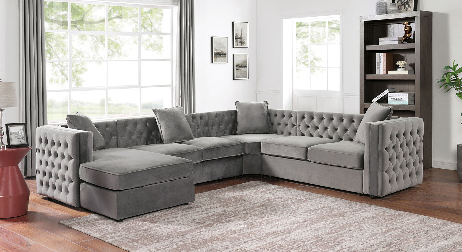 BALDASSANO Sectional, Dark Gray