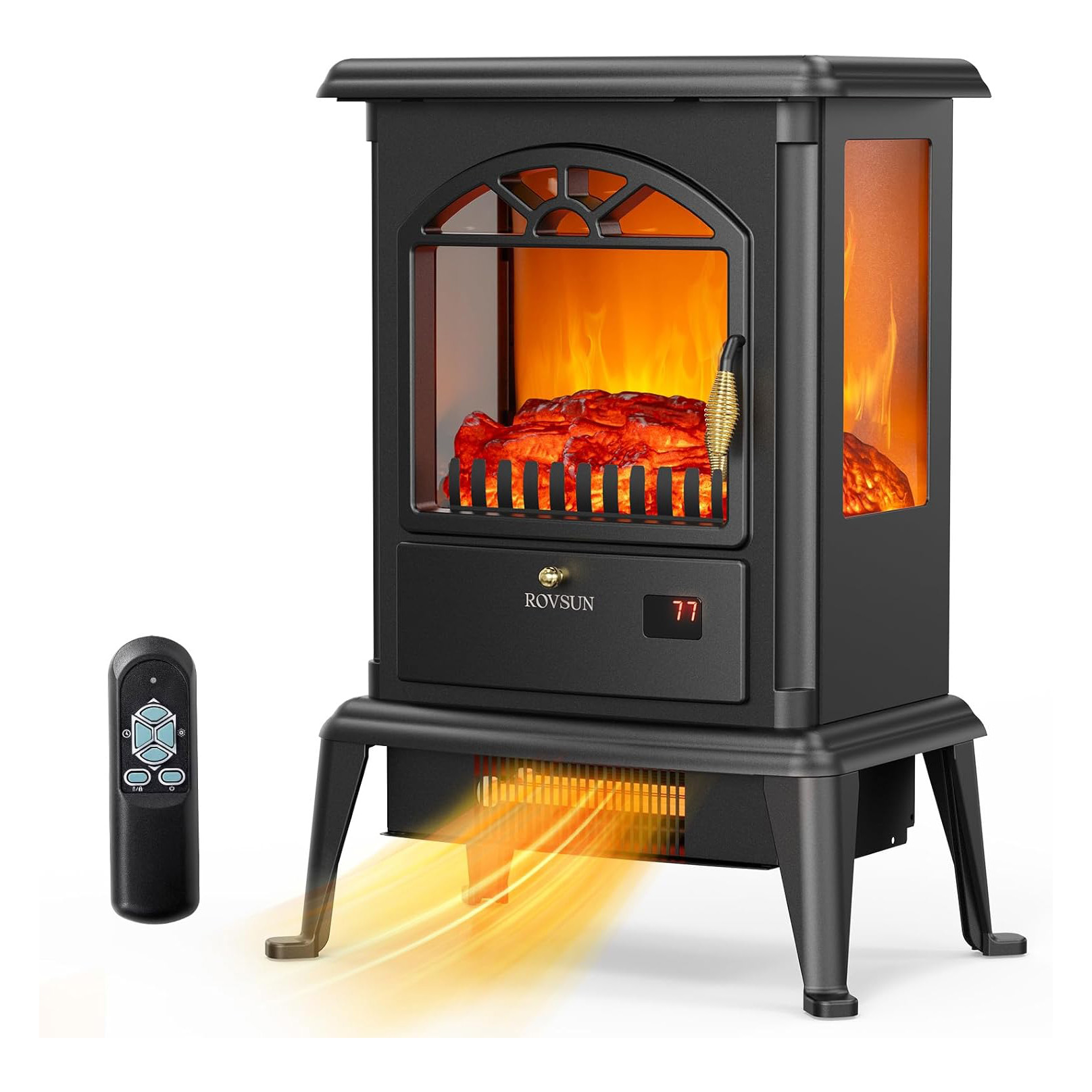 ROVSUN 1500W Electric Fireplace Stove, 22.4