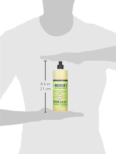 MRS. MEYER'S CLEAN DAY Liquid Dish Soap, Biodegradable Formula, Basil, 16 fl. oz - Pack of 3