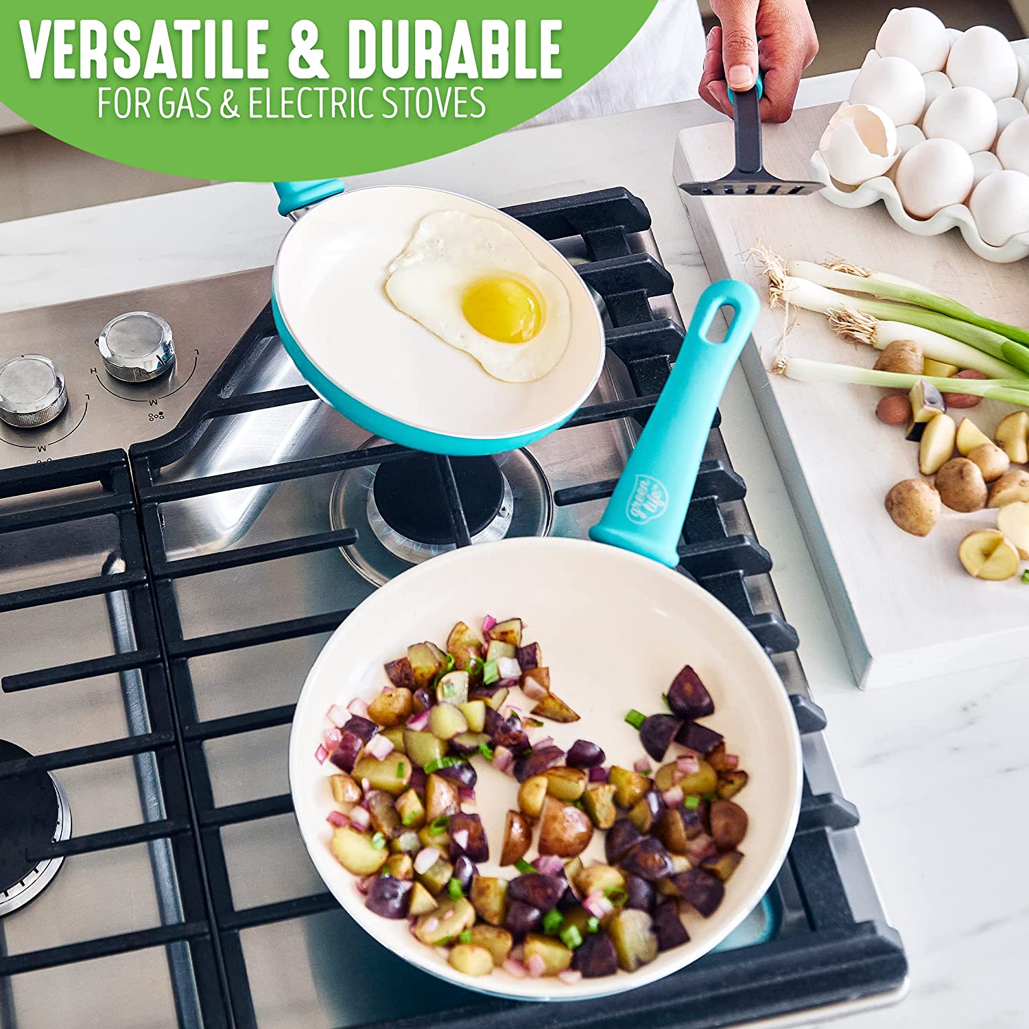 Ceramic non-stick 12-piece pan set