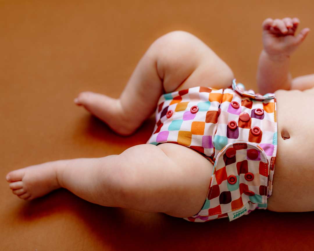 Kinder Cloth Diaper Co. Patterned Pocket Cloth Diaper with Athletic Wicking Jersey