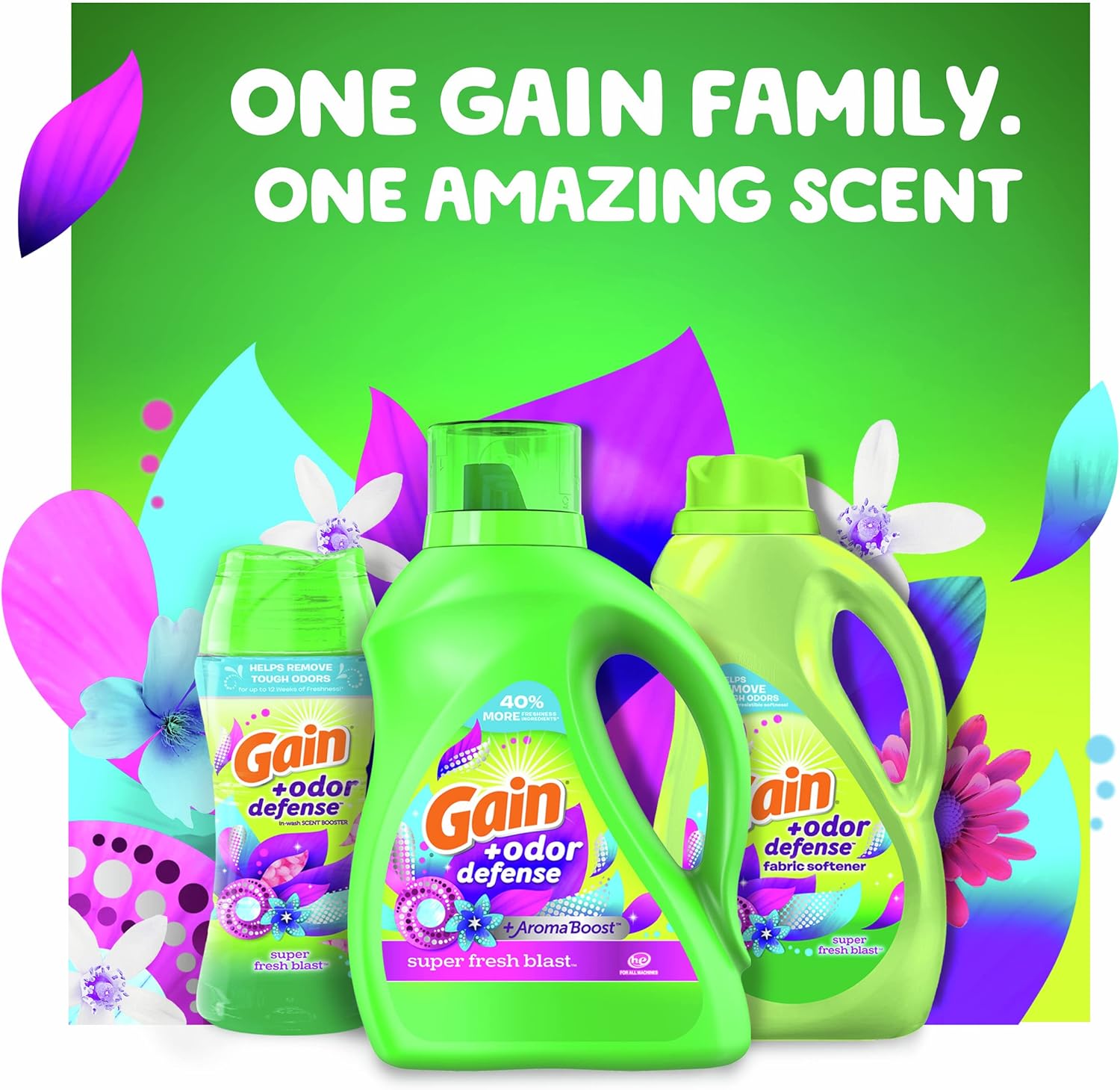 Gain + Odor Defense Dryer Sheets, Super Fresh Blast Scent Fabric Softener Sheets, 240 ct