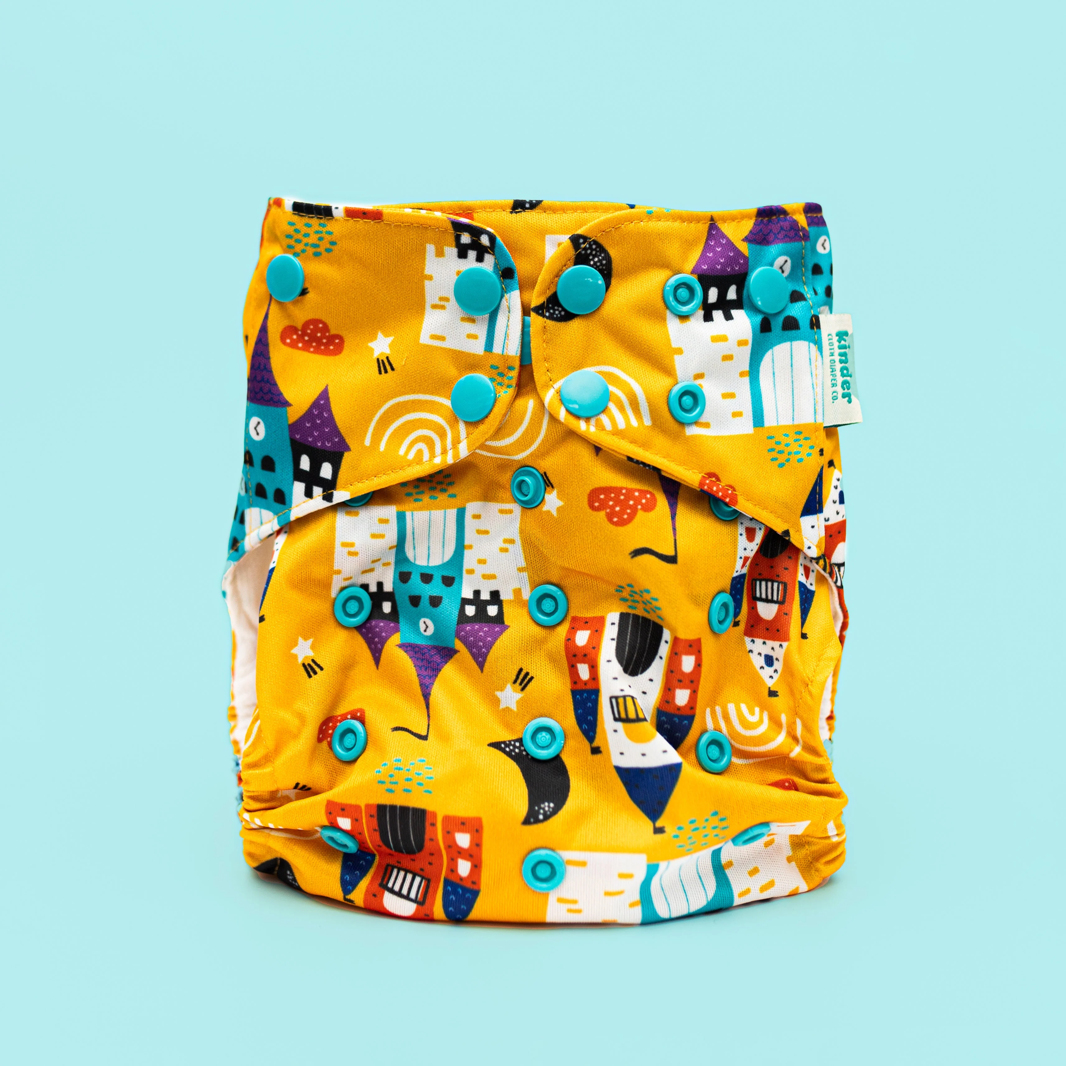 Kinder Cloth Diaper Co. Patterned Basics Pocket Cloth Diaper with Athletic Wicking Jersey