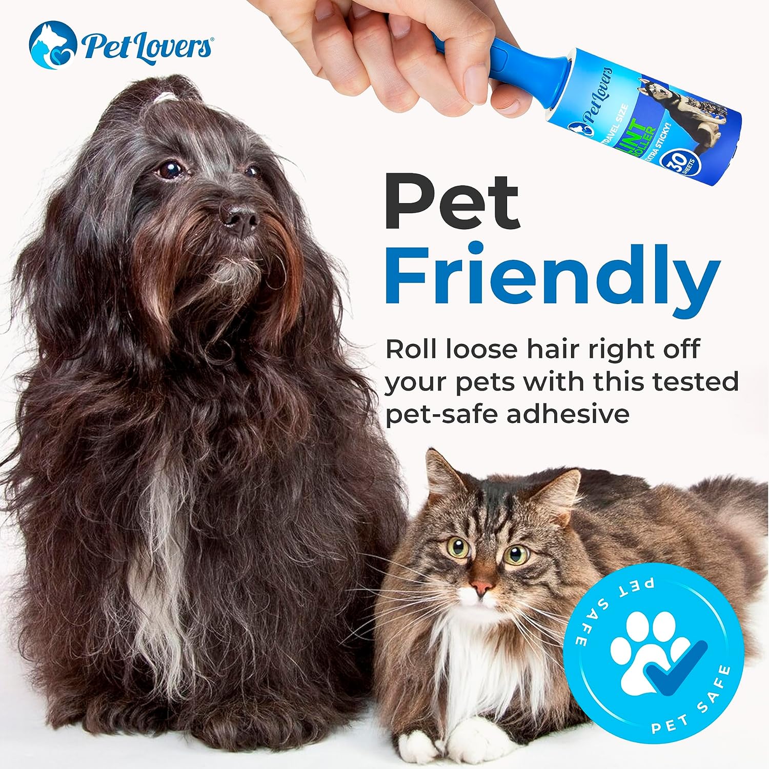 PetLovers Extra Sticky Lint Roller Mega Value Set 450 Sheets for Pet Hair Removal, Dog and Cat Lint Remover 5 Pack