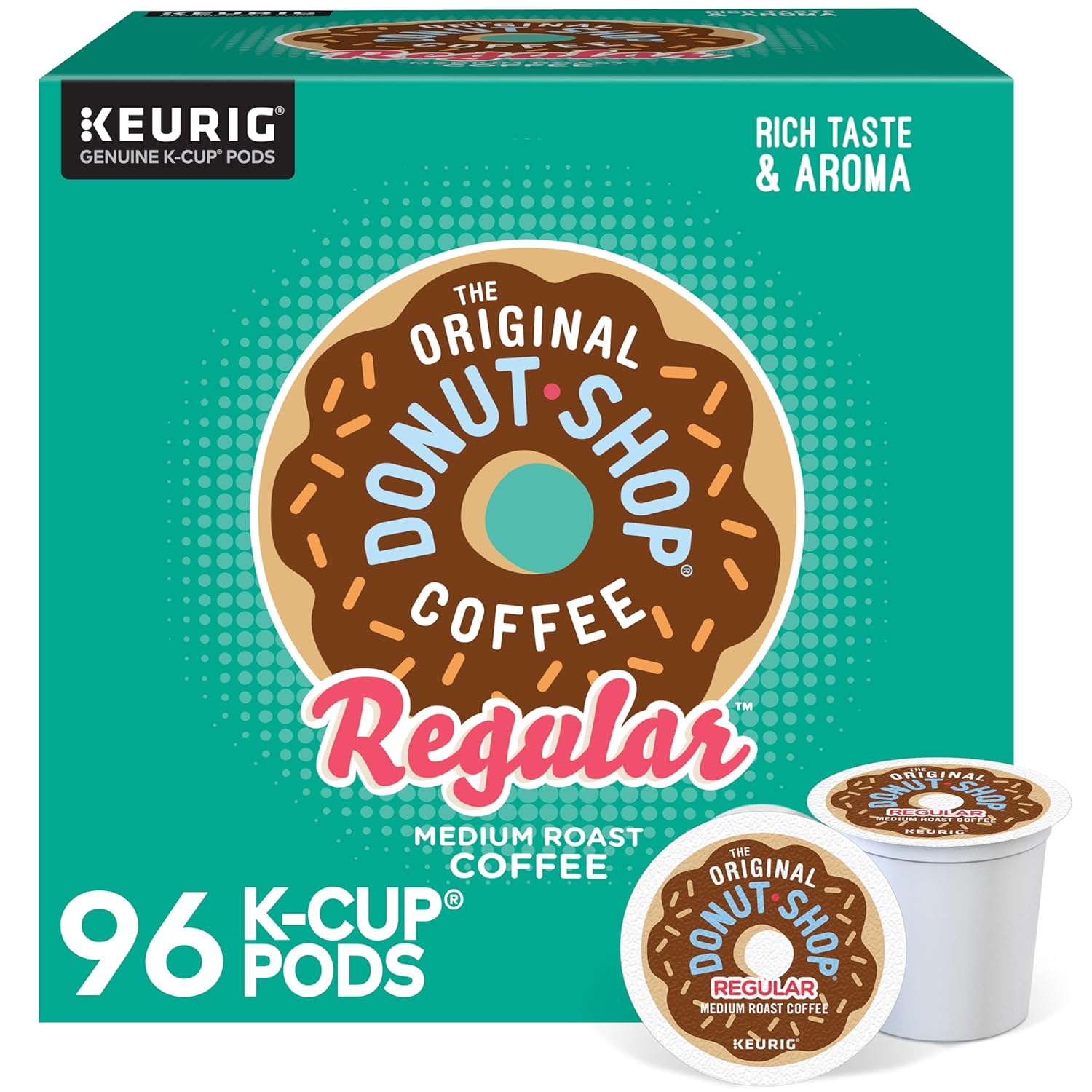 The Original Donut Shop Regular Keurig Single-Serve K-Cup Pods, Medium Roast Coffee, 96 Count