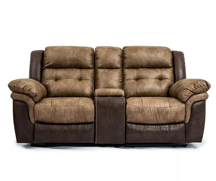Mesa Brown Reclining Console Loveseat