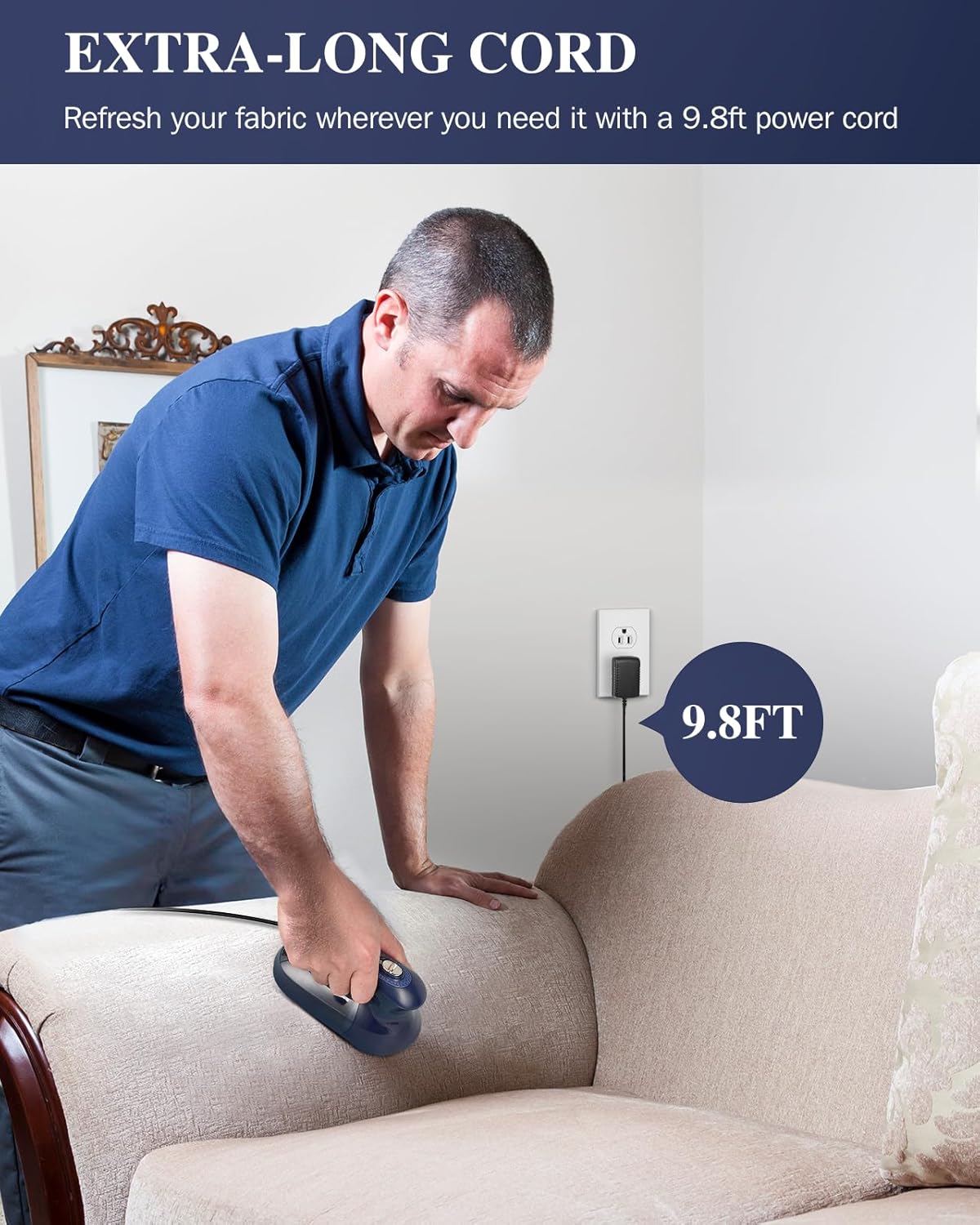 BEAUTURAL Fabric Shaver and Lint Remover, Sweater Defuzzer with 2-Speeds, 2 Replaceable Stainless Steel Blades, Battery Operated, Remove Clothes Fuzz, Lint Balls, Pills, Bobbles