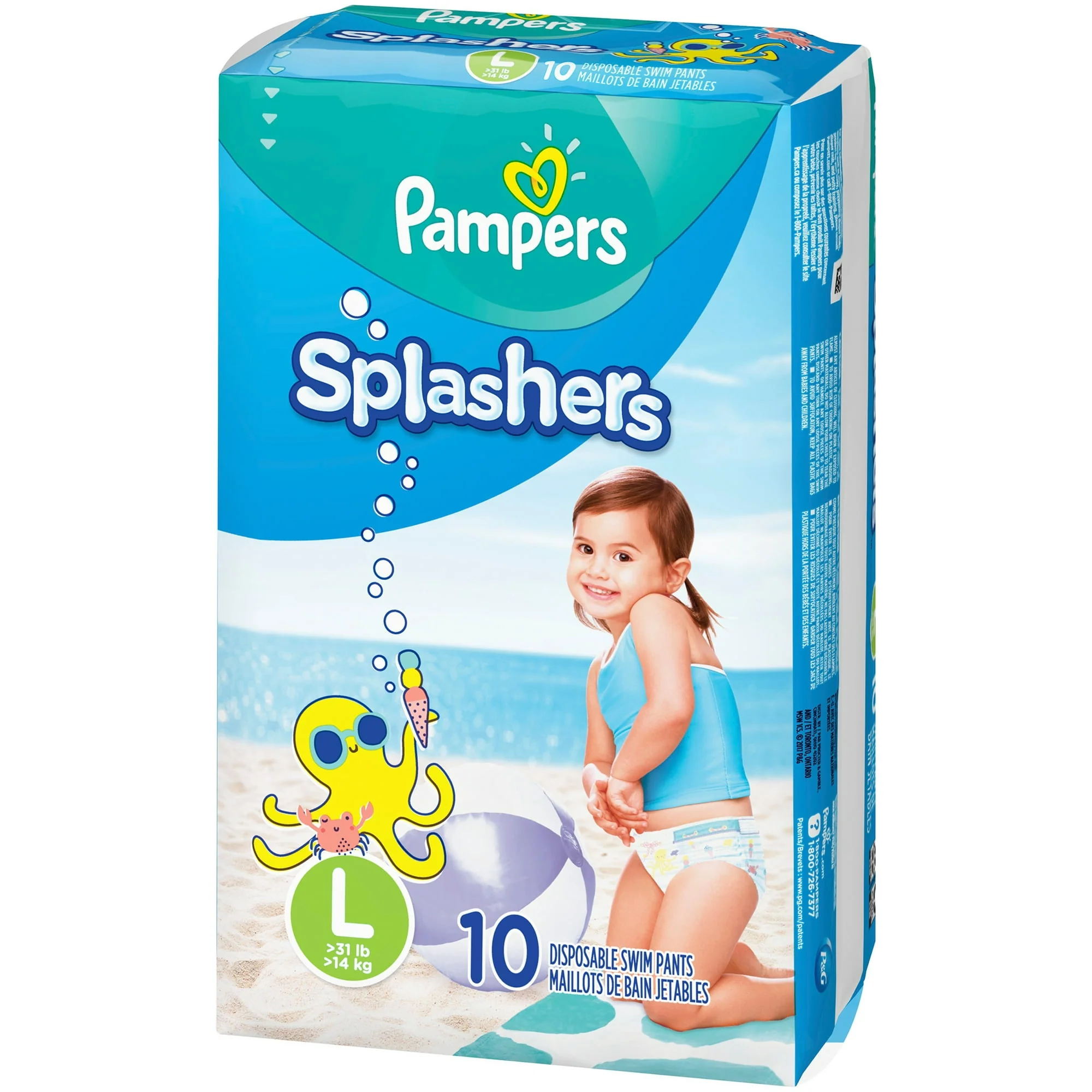 Pampers Splashers Swim Diapers Size L 10 Count