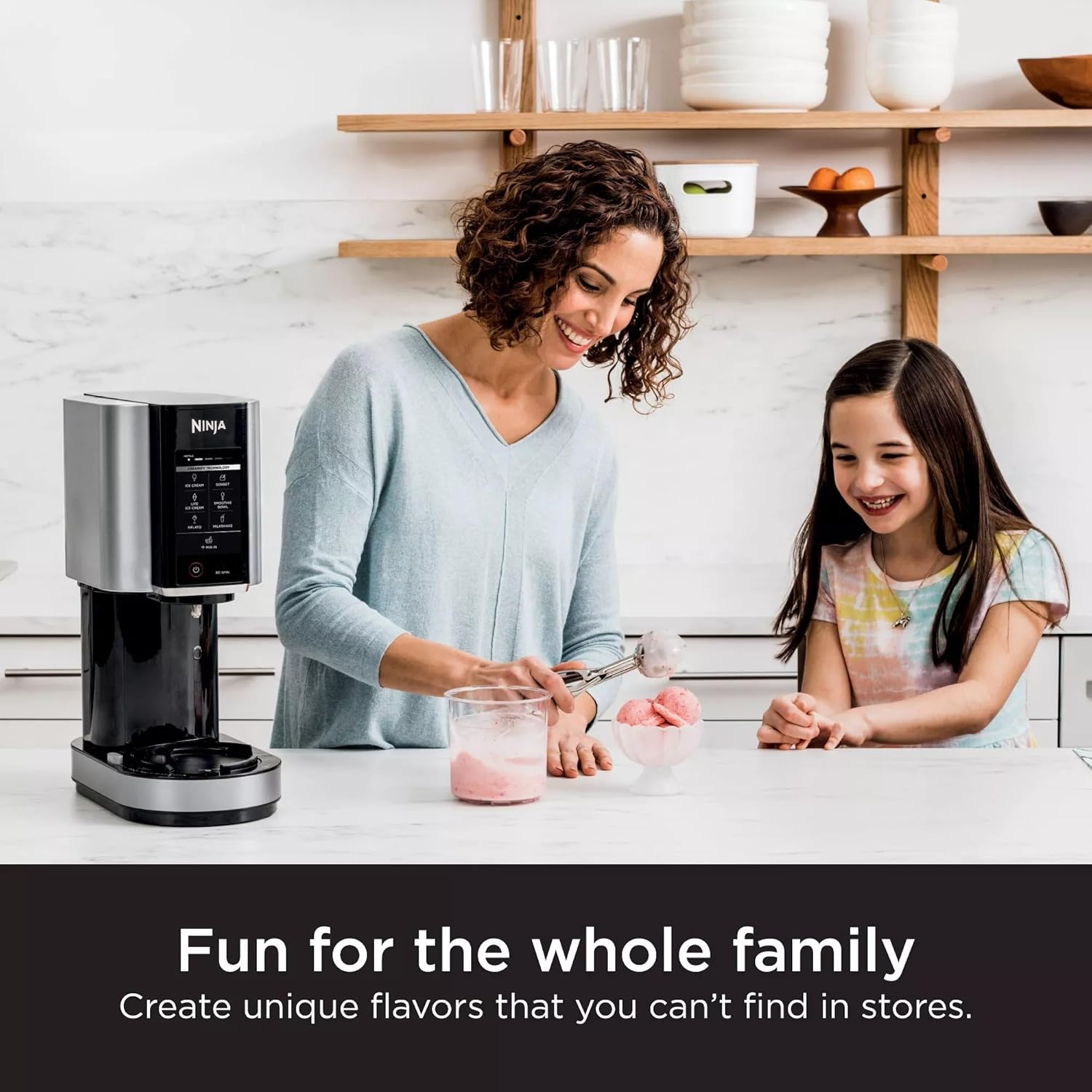 SharkNinja NC301 CREAMi 7-In-1 Ice Cream Maker with 7 Custom Frozen Treat Modes and Easy 3-Step Treat Preparation (Cloud Silver, Renewed)
