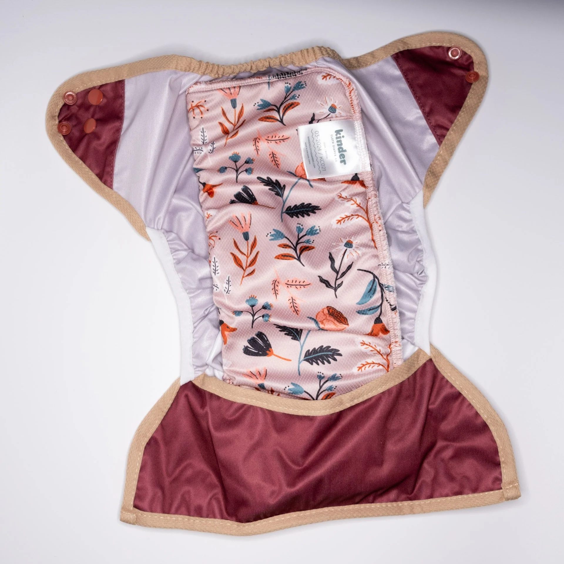 Kinder Cloth Diaper Co. 3-Layer Bamboo Cotton Bookfold Insert with Athletic Wicking Jersey