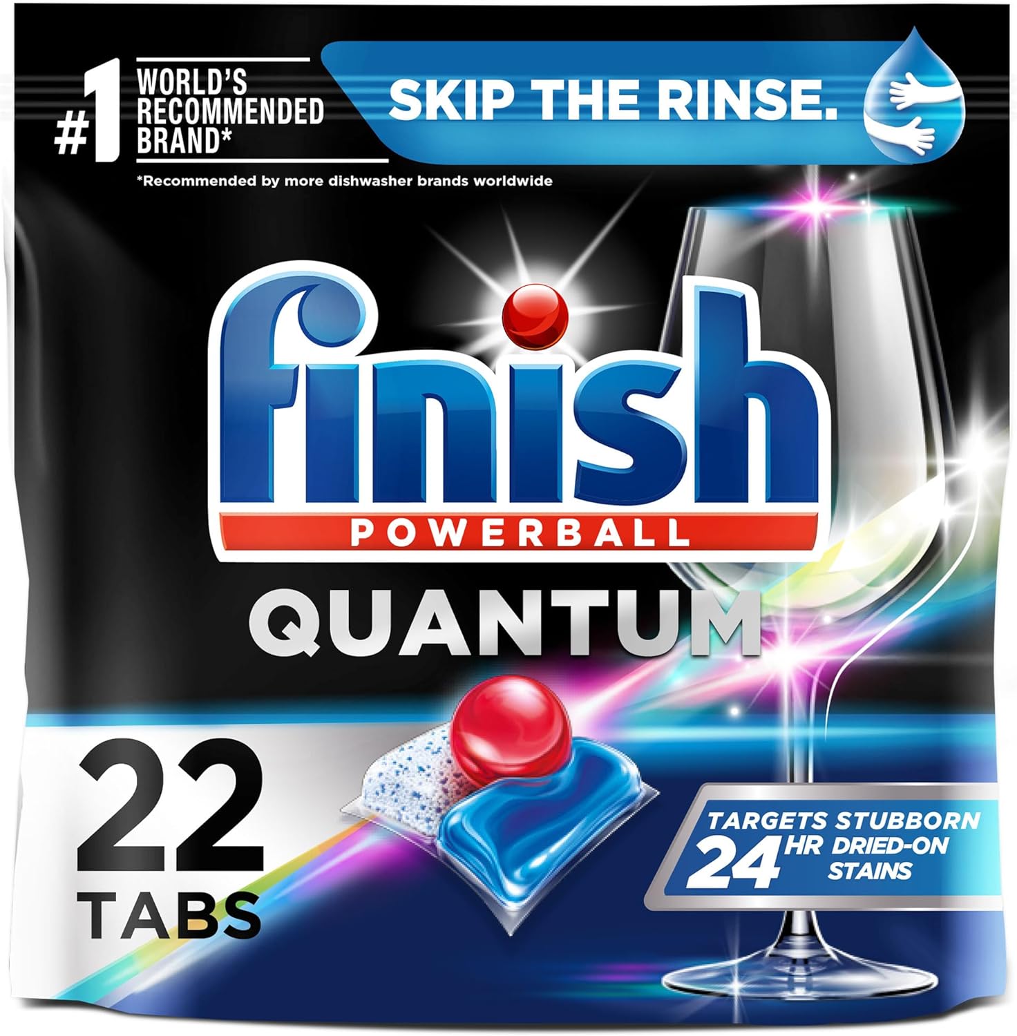 FINISH Quantum Powerball, Dishwasher Pods, Dishwasher Detergent Liquid, Dishwasher Soap, Advanced Clean & Shine, 84ct Dishwasher Tablets