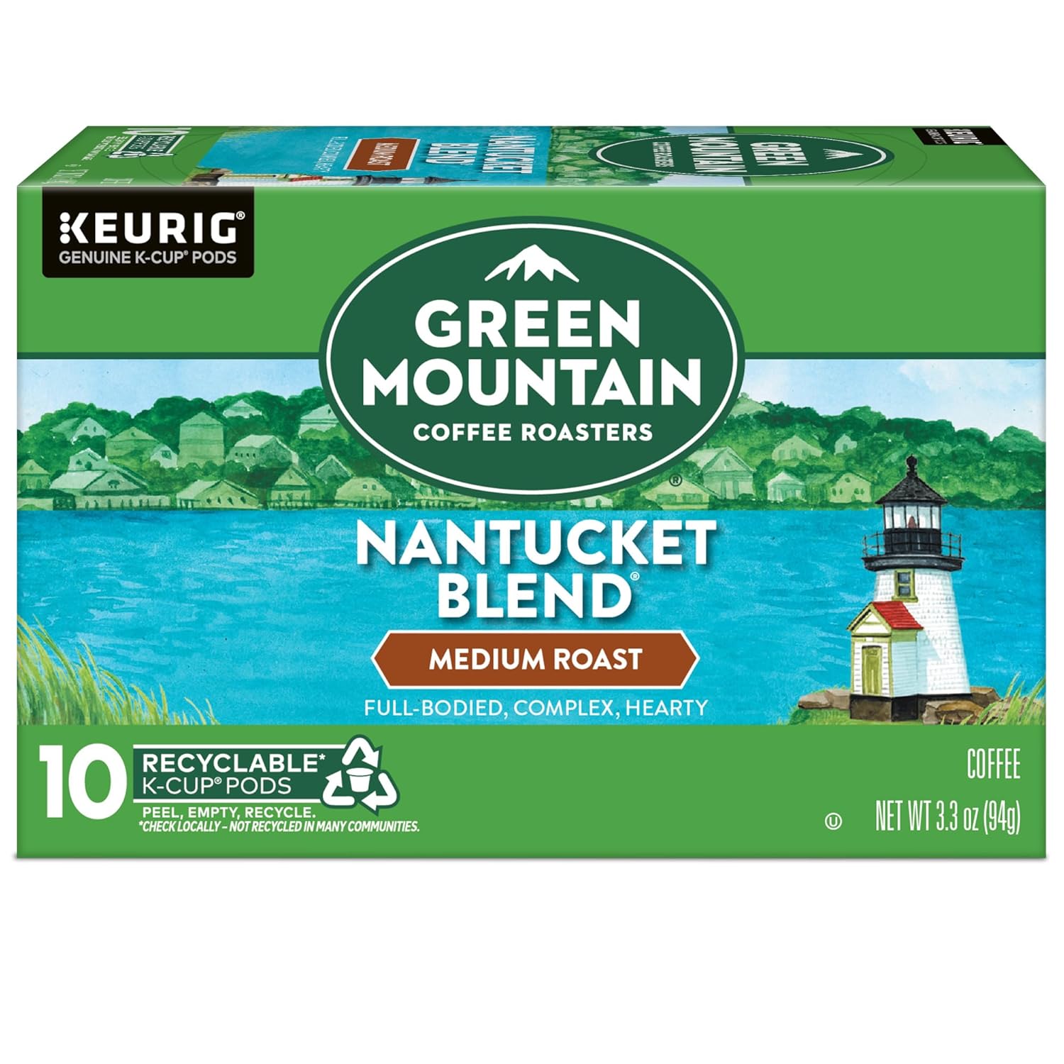 Green Mountain Coffee Roasters Half Caff Keurig Single-Serve K-Cup pods, Medium Roast Coffee, 72 Count (6 Packs of 12)