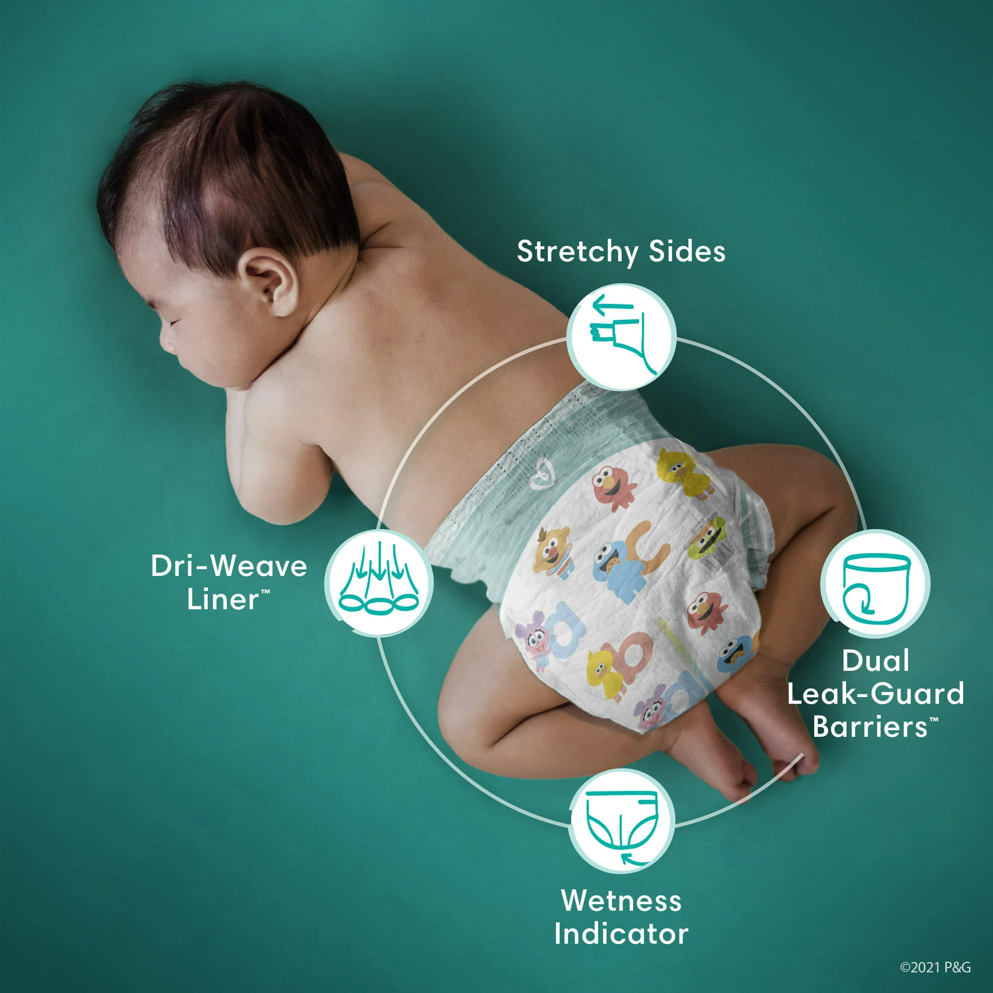 Pampers Baby Dry Diapers Size 1-44 Count