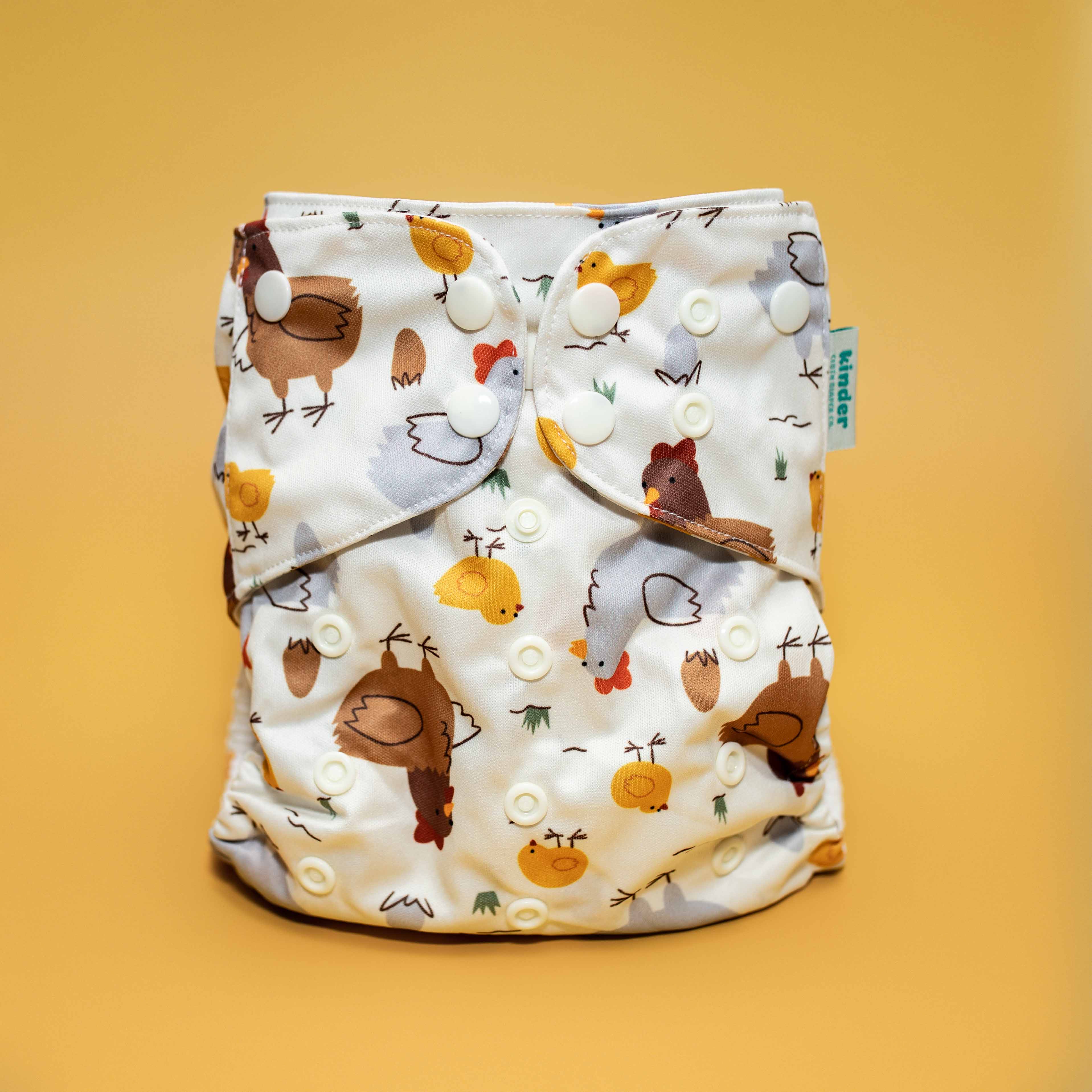 Kinder Cloth Diaper Co. Patterned Pocket Cloth Diaper with Athletic Wicking Jersey