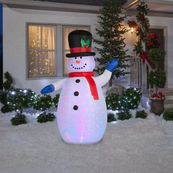 Christmas-52 36 in w x 35 83 in d x 77 95 in h projection inflatable snowman